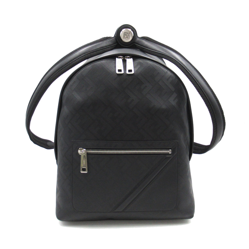Fendi Backpack Shadow Diagonal Leather Black Chio… - image 2